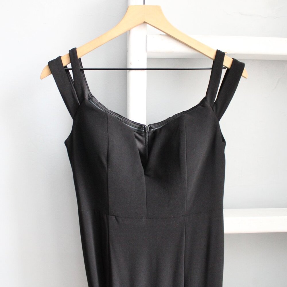 AQUA Black Off-the-Shoulder Slit Formal Gown Party Floor-Length Party Dress sz 6 - Picture 5 of 7